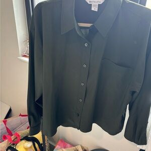 Athleta Dark Green Button Down Shirt